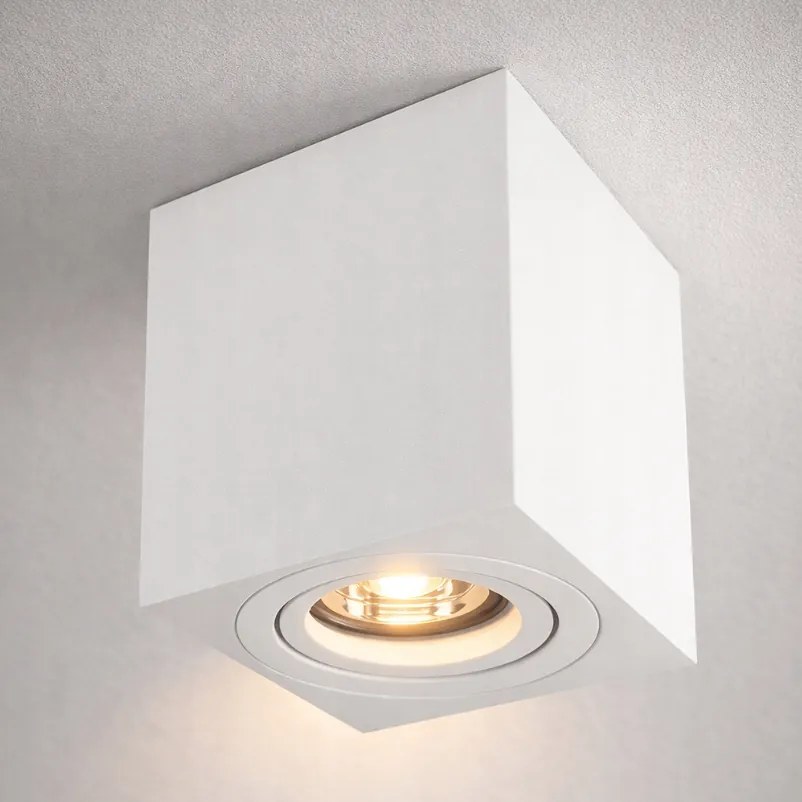 Stropné svietidlo GU10 LED, pohyblivé, 60x100 mm, vysoké bodové svetlo, biele