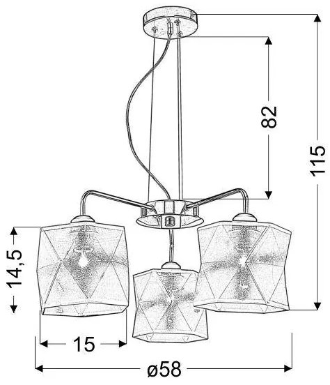 Luster na lanku NOSJA 3xE27/40W/230V