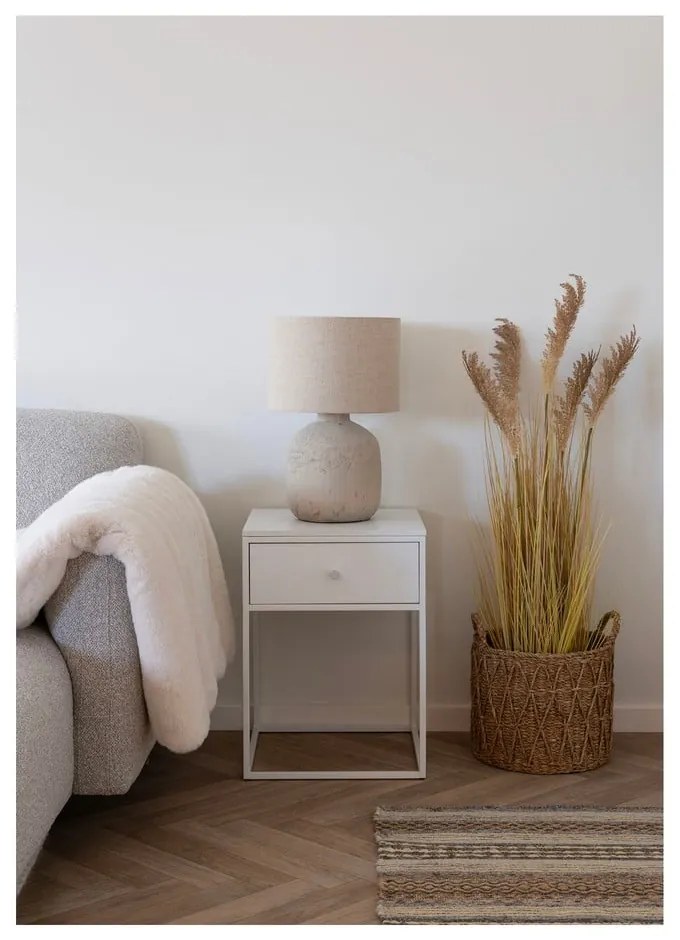 Krémová stolová lampa s textilným tienidlom (výška 46,5 cm) Bilby – House Nordic