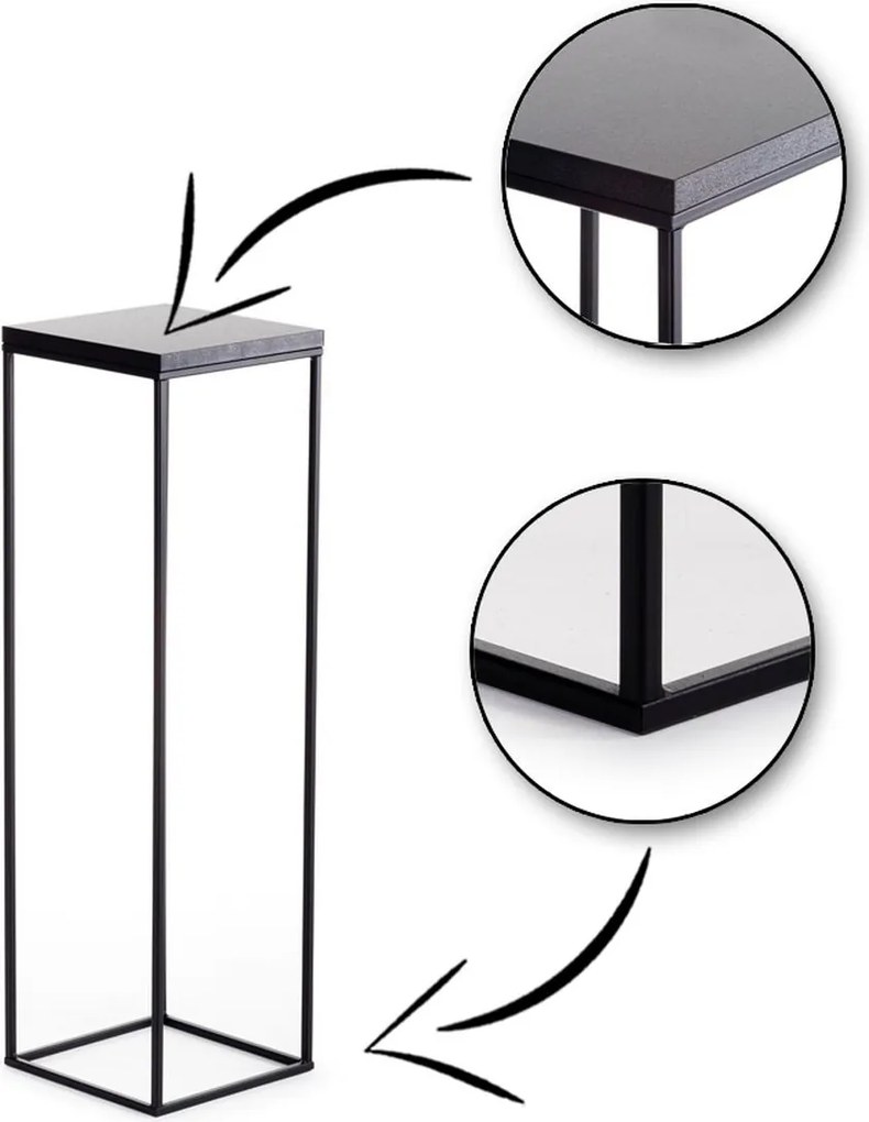 STOJAN NA KVETINÁČ SIMPLE 80X24X24 CM ČIERNA