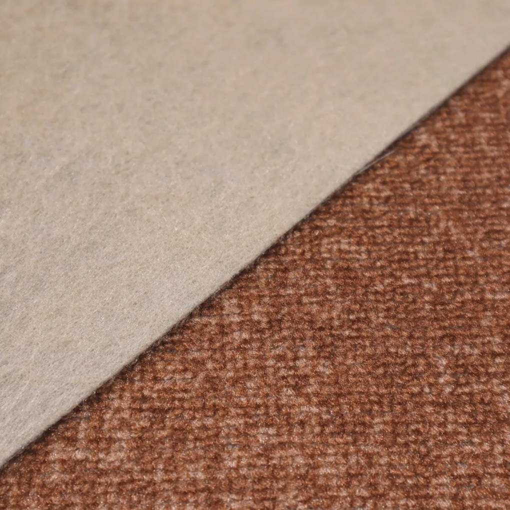 Metrážny koberec Bruno terra, na mieru, šíře 4m, oranžová, filc, chodba / predsieň, Associated Weavers