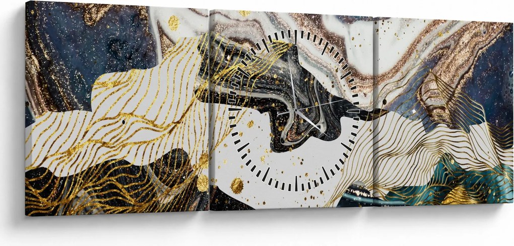 Obraz - Dizajnový mramor (s hodinami) (90x30 cm)