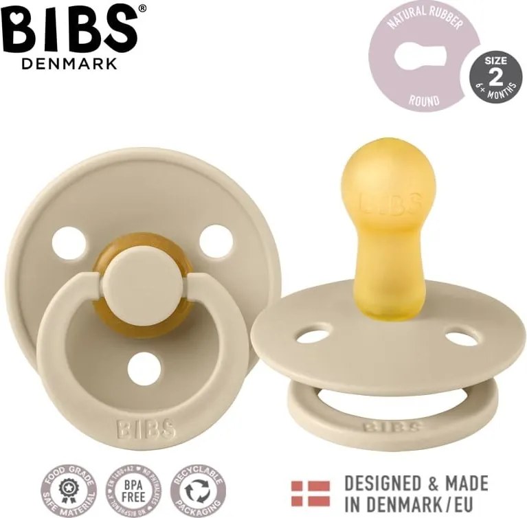 BIBS Cumlík Vanilla M – prírodný kaučuk pre bábätká (6–12 mes.)