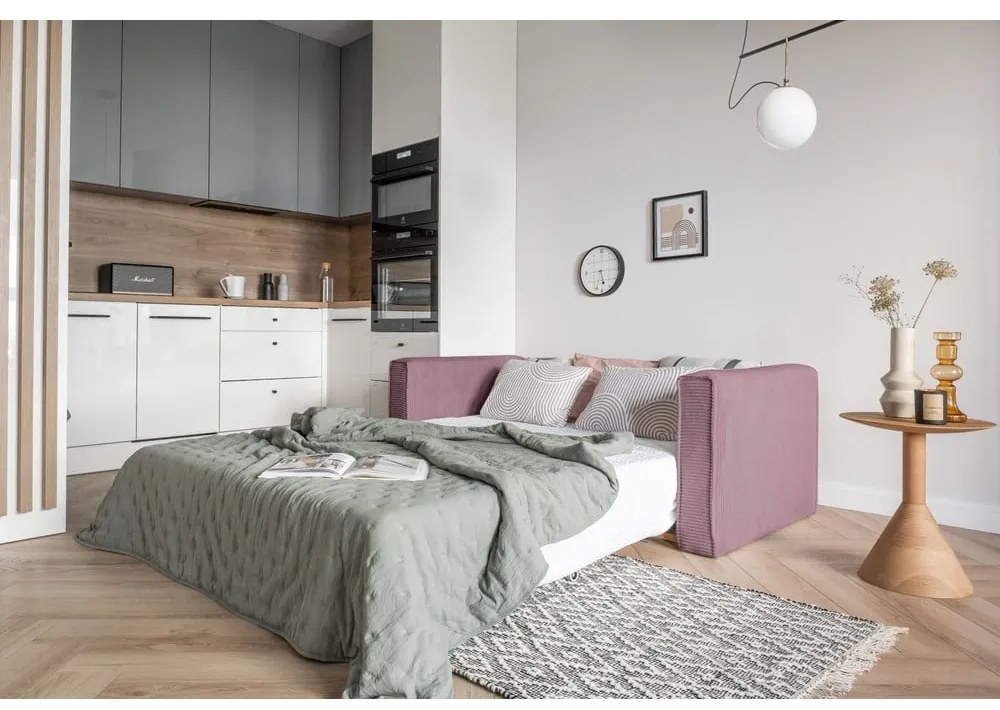 Ružová rozkladacia pohovka 168 cm Lucky Lucy - Miuform