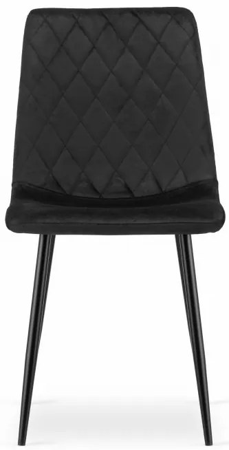 Set troch jedálenských stoličiek TURIN zamat čierna (čierne nohy) (3ks)