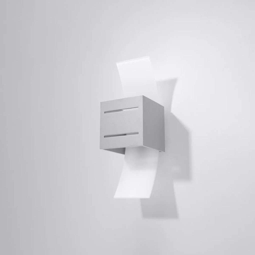 Nástenné svietidlo Loreto, 1x sklenené/sivé kovové tienidlo