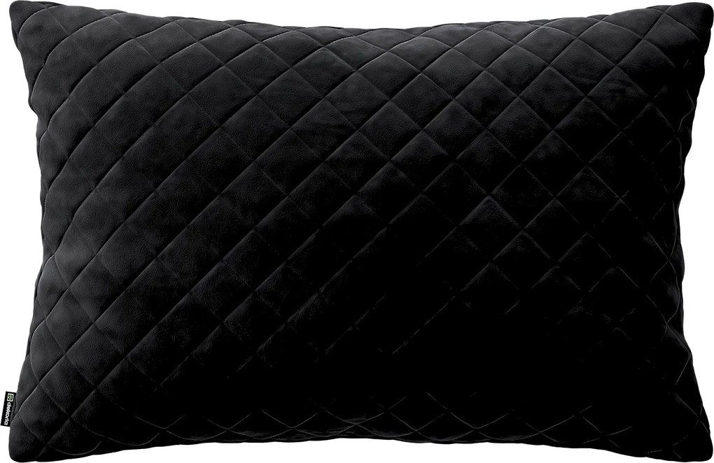 Obliečka Kinga pikovaná 60 x 40 cm farba produktu čierna látka lesklá, zamatová