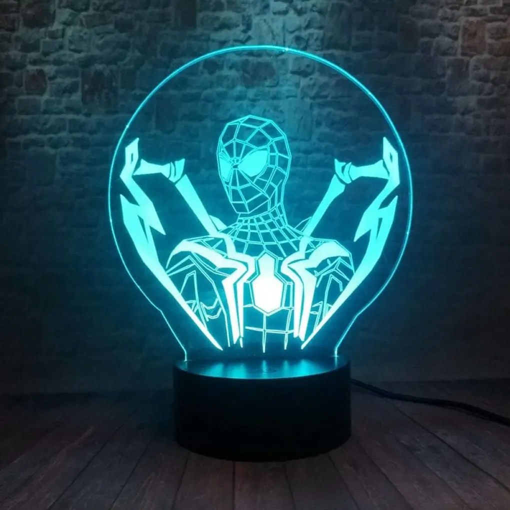 3Dmix 3DL-CRK015 – 3D LED nočná lampa - Spider-Man (Spiderman) (Crack základňa)