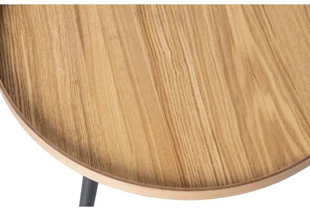 Béžovo-čierny konferenčný stolík WOOOD Mesa, ø 78 cm