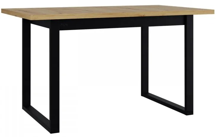 Moderný stôl Elarno 80 x 140 III M, Morenie: dub artisan - L / čierny kov