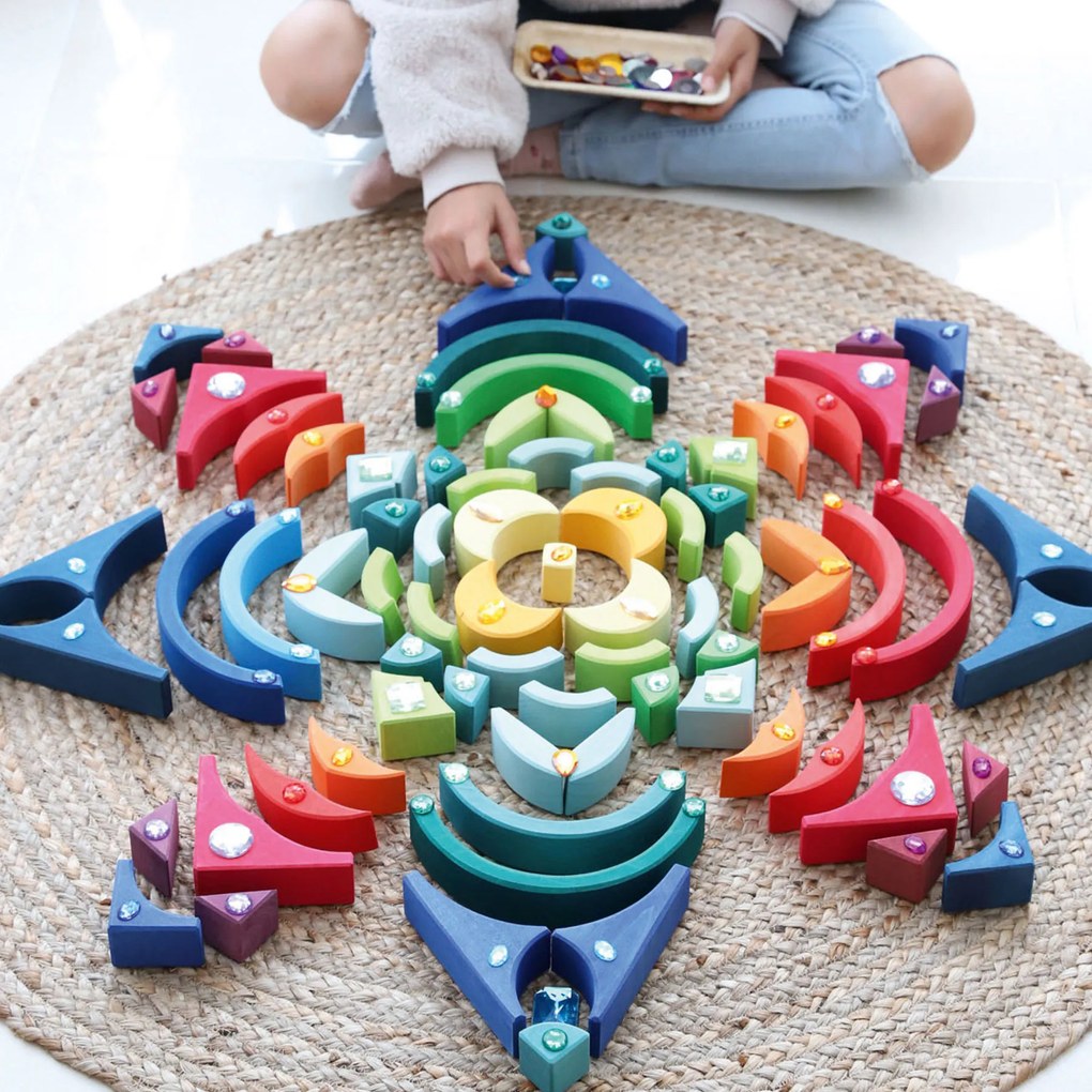 Grimm's - Drevená stavebnica - oblúky - 81 ks