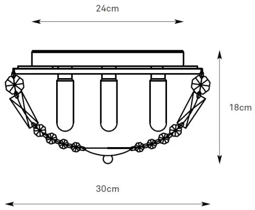 Markslöjd 109031 - Kúpeľňové svietidlo ESTELLE 3xG9/20W/230V priemer 30 cm IP44 mosadz