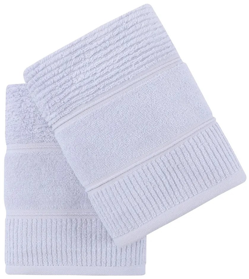 Svetlomodré froté bavlnené uteráky v súprave 2 ks 50x90 cm Daniela – Foutastic