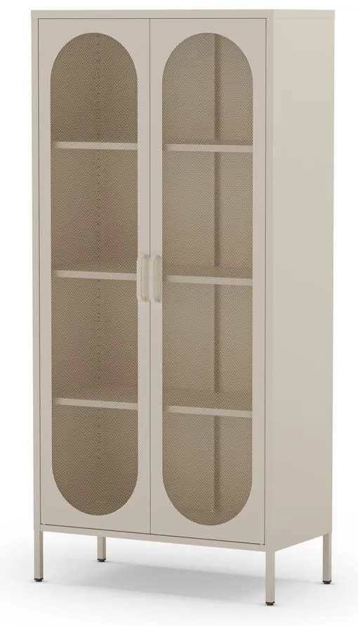 Krémovobiela kovová skriňa 80x170x40 cm Diora – Marckeric