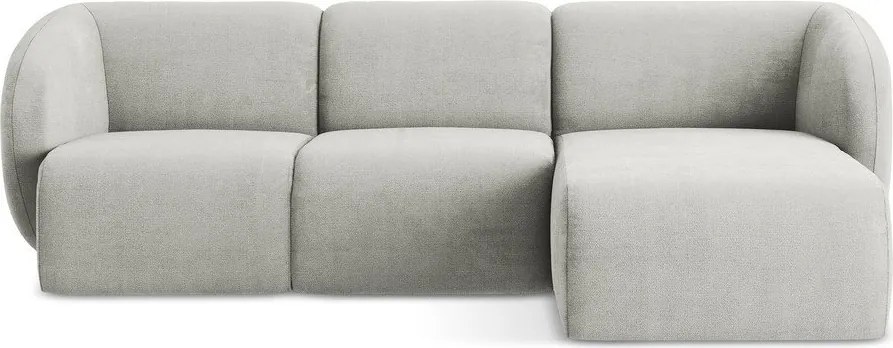 Svetlosivá ženilková rohová pohovka (pravý roh/s leňoškou) Lani – Makamii