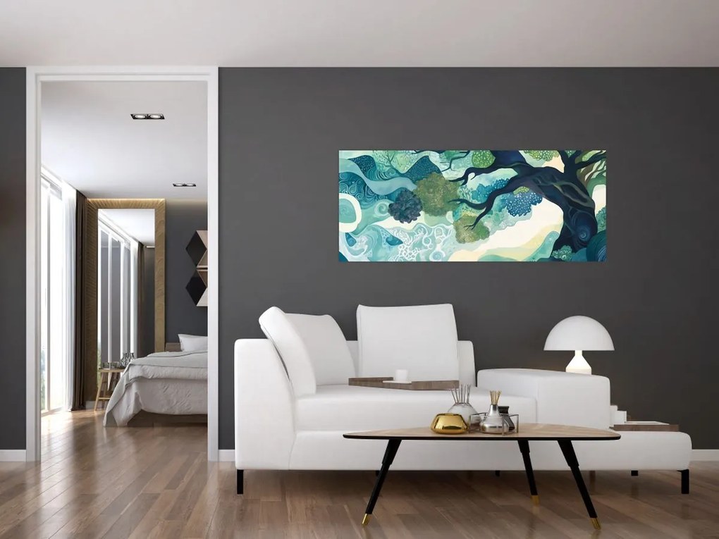 Obraz – Zelená koruna stromu života (120x50 cm)