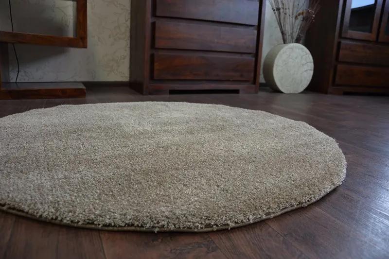 Okrúhly koberec SHAGGY MICRO tmavo béžová Veľkosť: kruh 100 cm