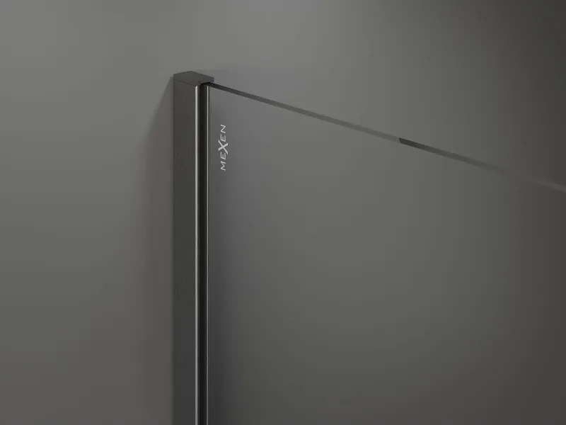 Mexen Kioto, sprchová zástena Walk-In 160 x 200 cm, 8mm číre sklo, grafitový profil, 800-160-101-66-06