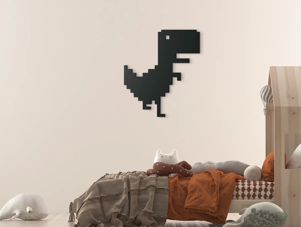 drevko Detská nálepka na stenu Dinosaurus Rozmer obrazu: 37,5 x 32,5 cm, Farba dekorácie: Čierna
