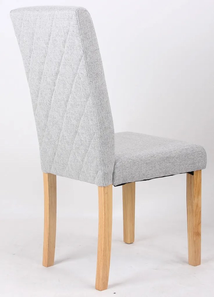 Jedálenská stolička s prešitím Kiki, svetlo šedá látka