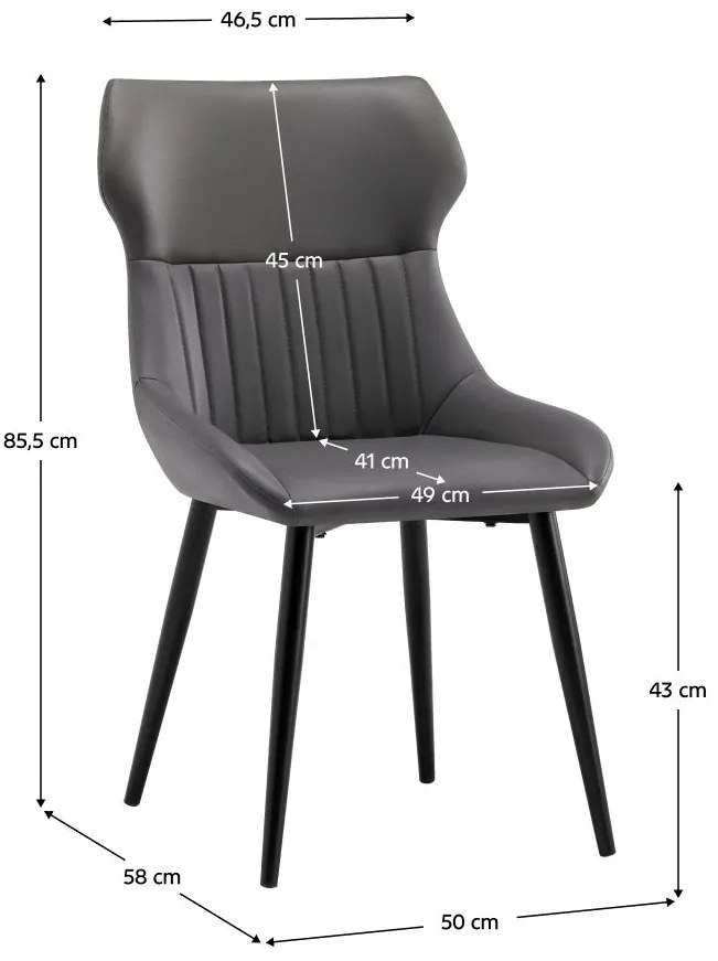 Jedálenská stolička SAGANA (tmavosivá + čierna). Vlastná spoľahlivá doprava až k Vám domov. 1091457