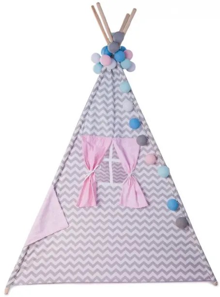 Detský stan TEEPEE (TÍPÍ) RUŽOVÝ + doplnky