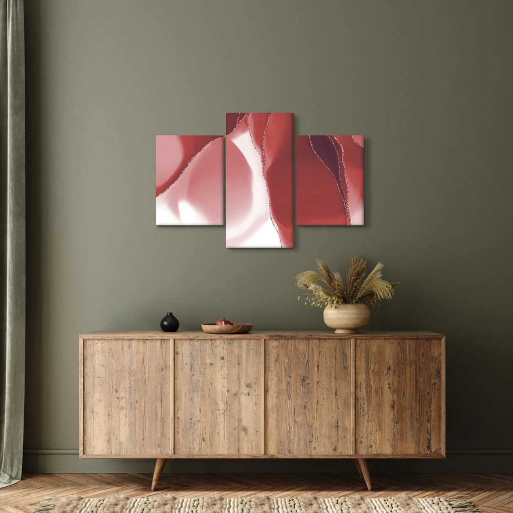 Obraz - Červená abstraktná kvetina N⁰3 (90x60 cm)