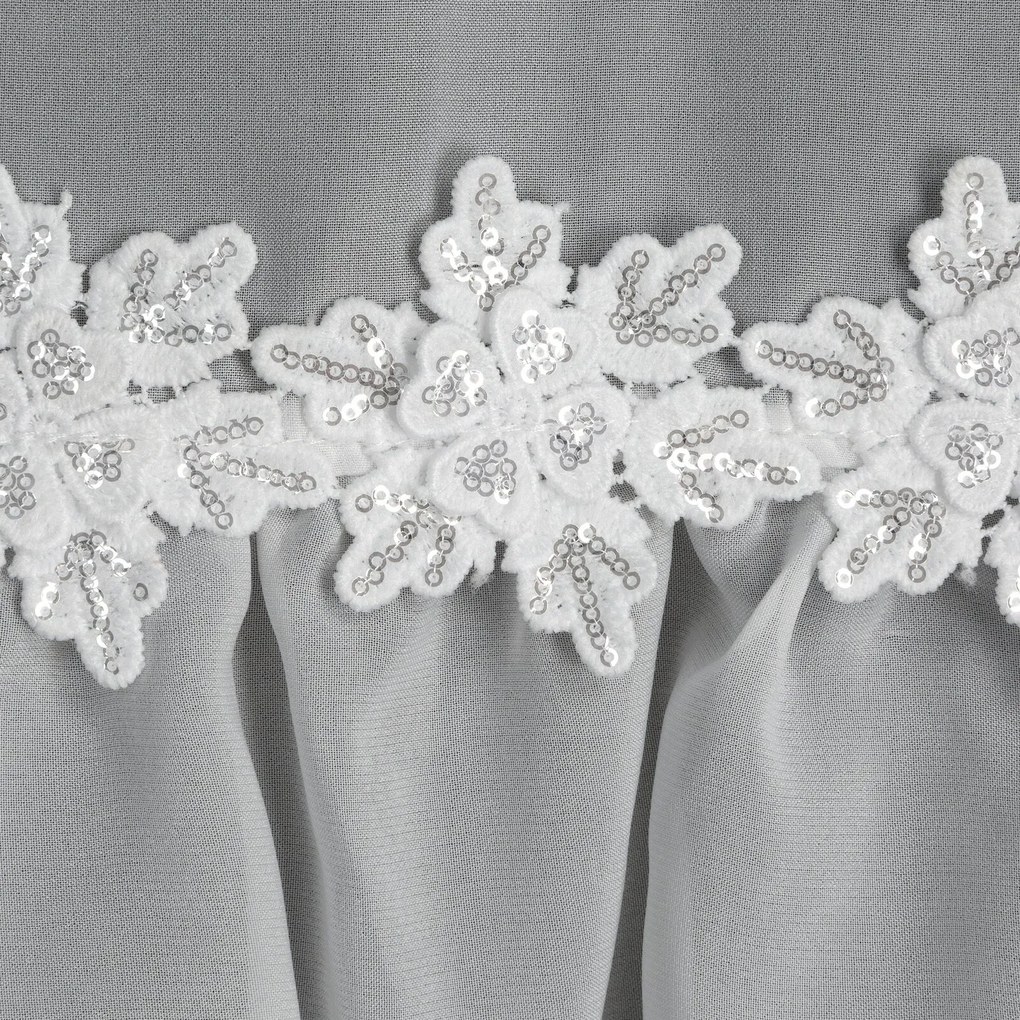 VIANOČNÁ ZÁCLONA NA PÁSKE FLAKE 350X160 CM BIELA