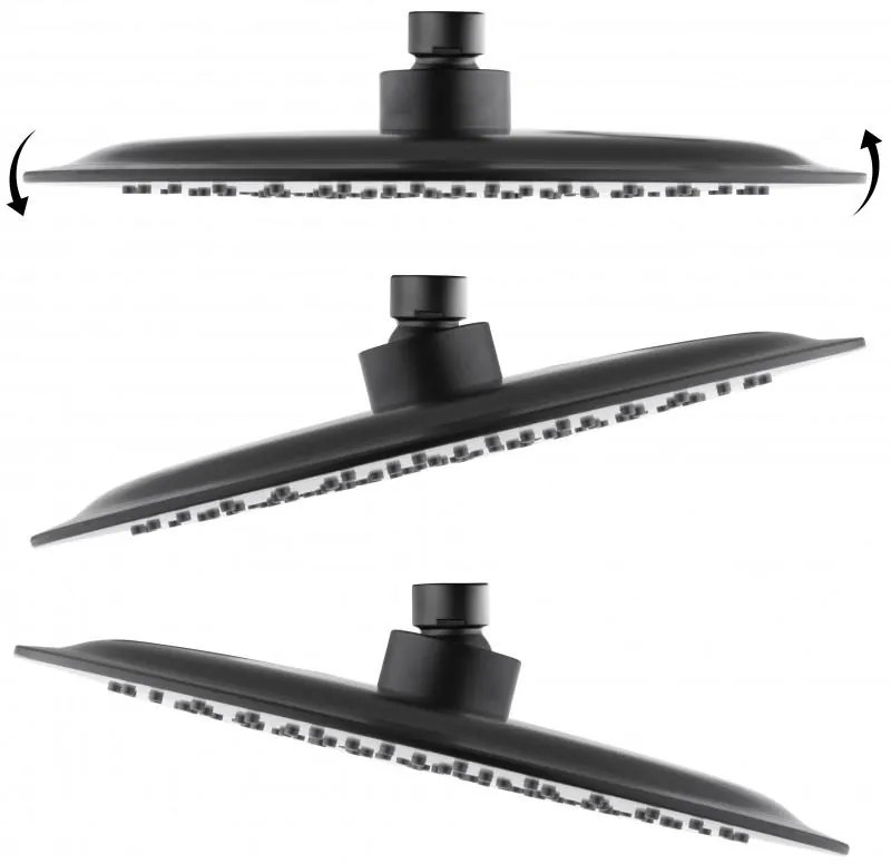 Erga Erga, SLIM sprchová hlavica s priemerom 25cm, čierna matná, ERG-YKA-BP.BRG25-BLK