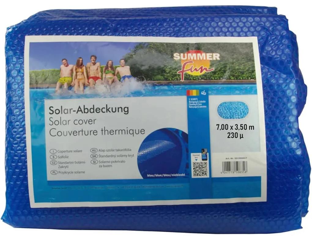 Summer Fun Letná solárna plachta na bazén, oválna 700x350 cm, PE, modrá 428933