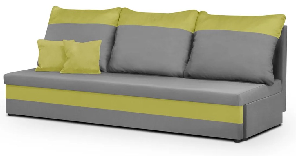 Pohovka pre 3 osoby s funkciou spania GUSTO Svetlo šedá/zelená