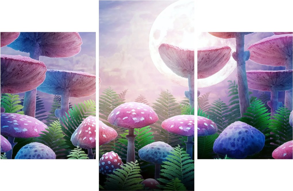 Obraz - Huby pri splne, grafika (90x60 cm)