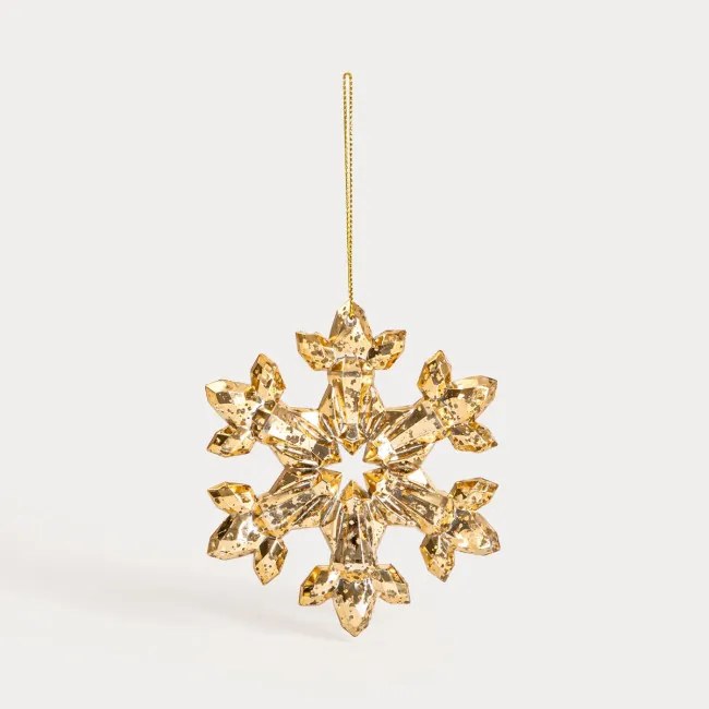 Závesná vianočná dekorácia ASTRE zlatá vločka 755262