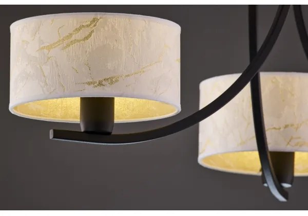 Jupiter 2103 - Luster na reťazi ARTHUR 3xE27/15W/230V biela/čierna/mramorový dekor