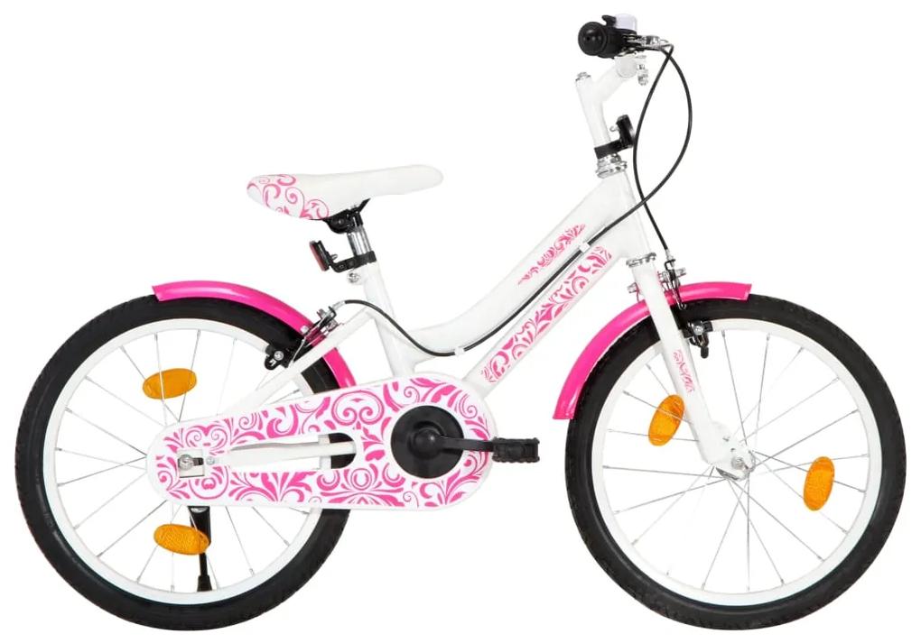 Detský bicykel 18 palcový ružový a biely