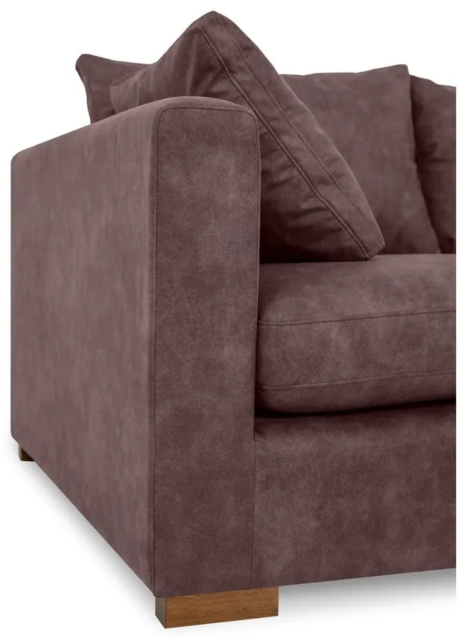 Tmavohnedá pohovka z imitácie kože 175 cm Hamburg – Scandic