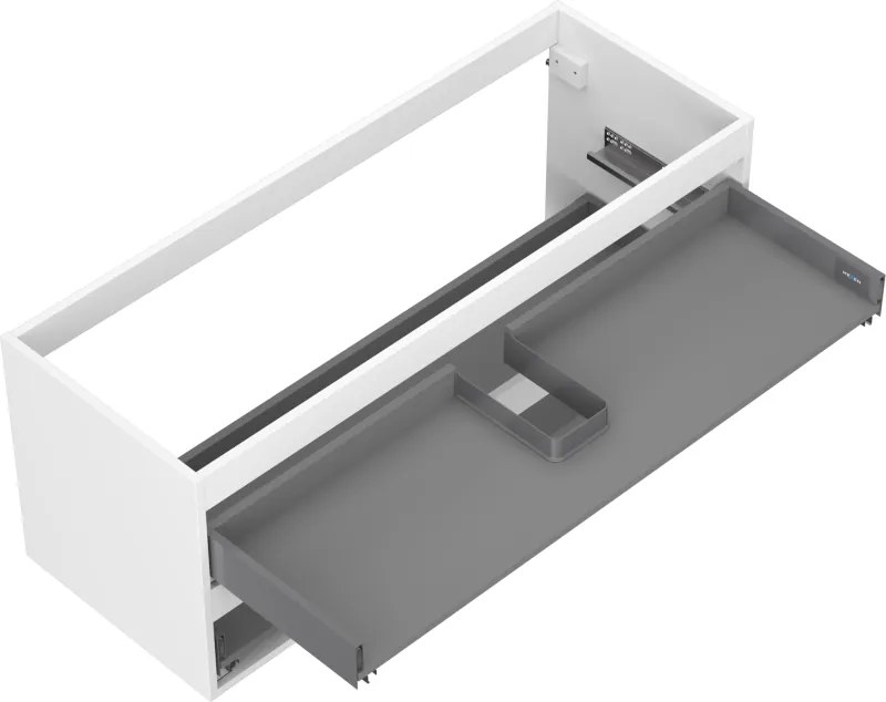 Mexen Box-A, závesná skrinka 120 cm, 2 zásuvky, biela matná, 91AX0-1200-470-2-01