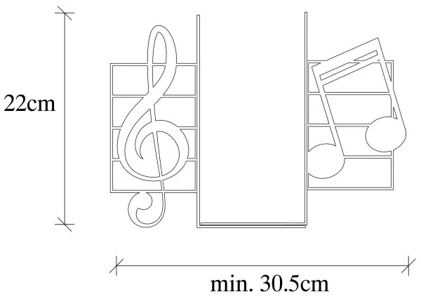 Zarážka na knihy 22x35,5 cm čierna