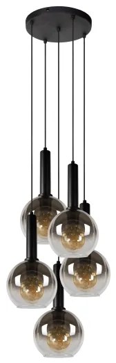 Lucide 45402/15/30 - Luster na lanku MARIUS 5xE27/40W/230V čierna