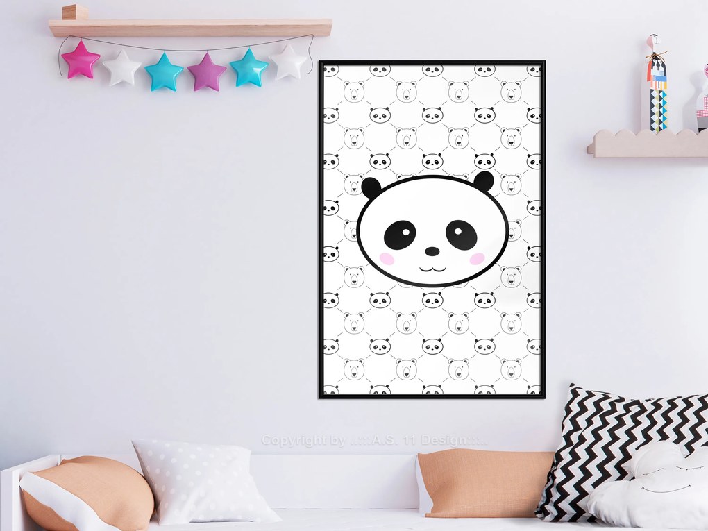 Artgeist Plagát - Pandas and Bears [Poster] Veľkosť: 30x45, Verzia: Čierny rám s passe-partout