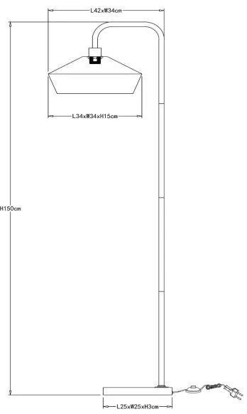 Lucide 10713/28/72 - Stojacia lampa YUNKAI 1xE27/60W/230V hnedá