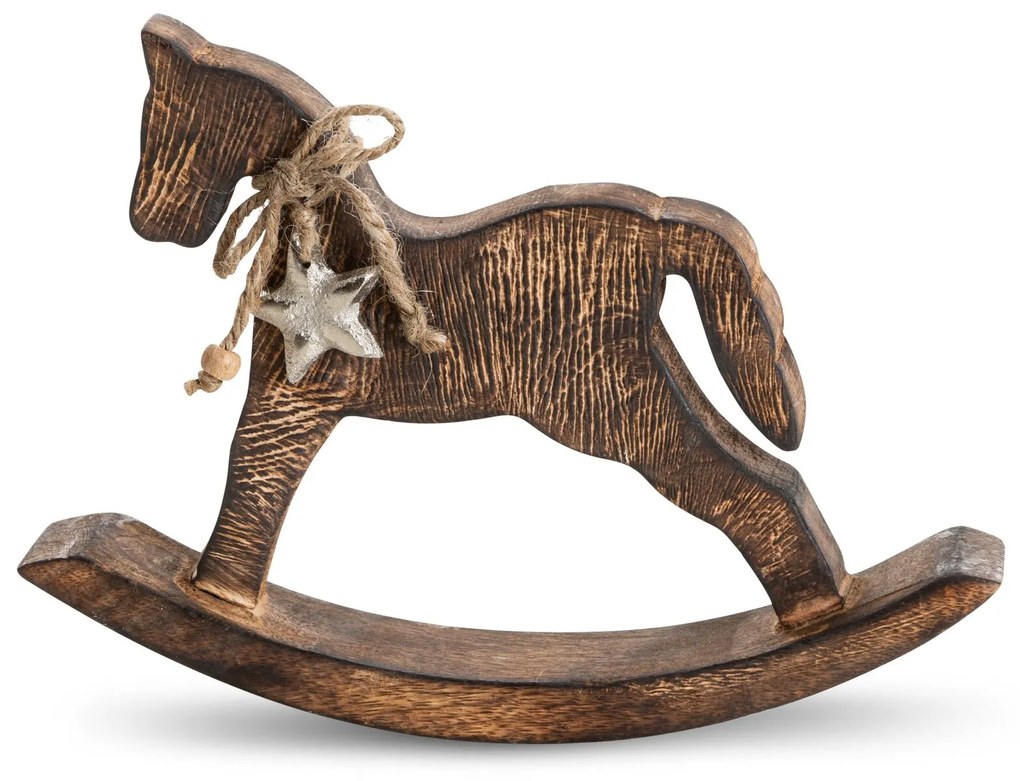 VIANOČNÁ SOŠKA HORSE SADA 2KS 24X17 CM HNEDÁ