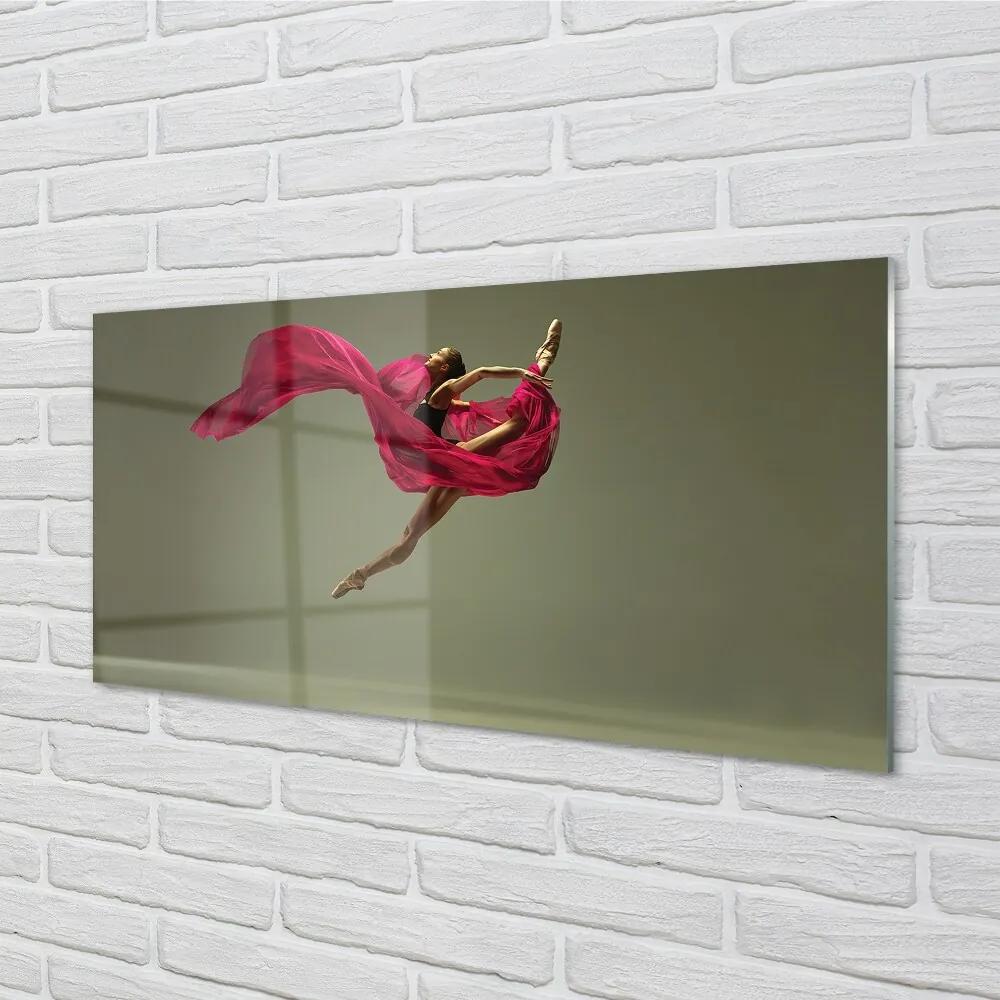Sklenený obraz Žena ružové motúz materiál 125x50 cm