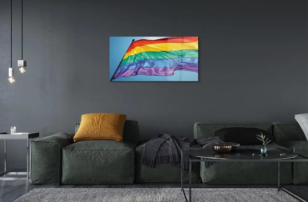 Sklenený obraz farebné vlajky 140x70 cm