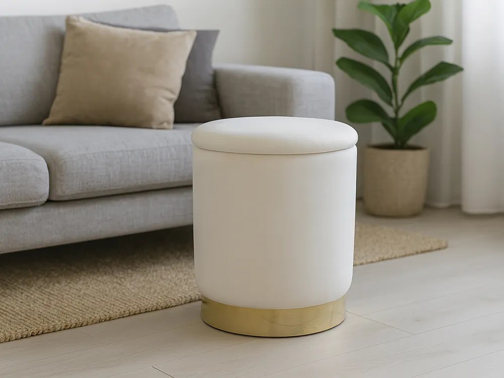 CH Taburetka s úložným priestorom Lena - krémová