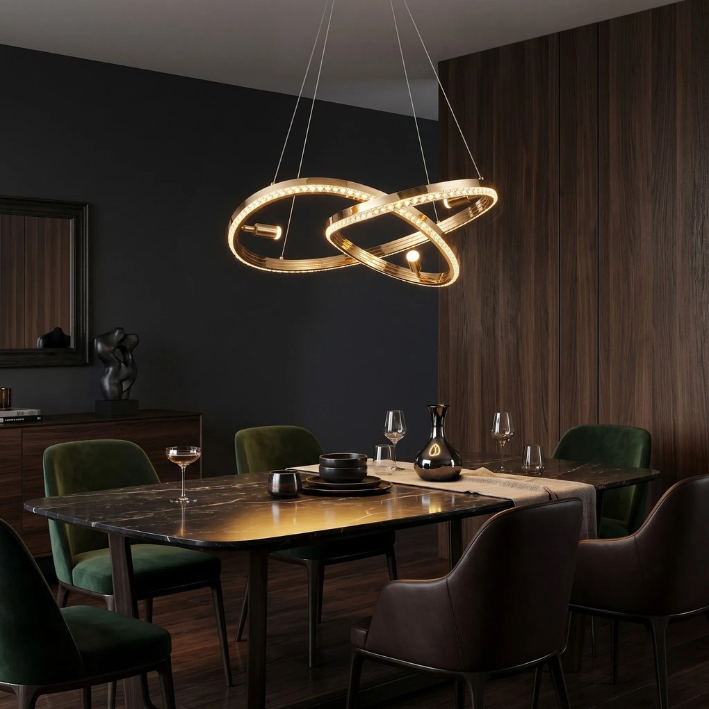 Toolight Toolight, LED závesné svietidlo, 620 mm, 140W, 4000K, 5000lm, G158-CP, zlatá lesklá, OSW-06410