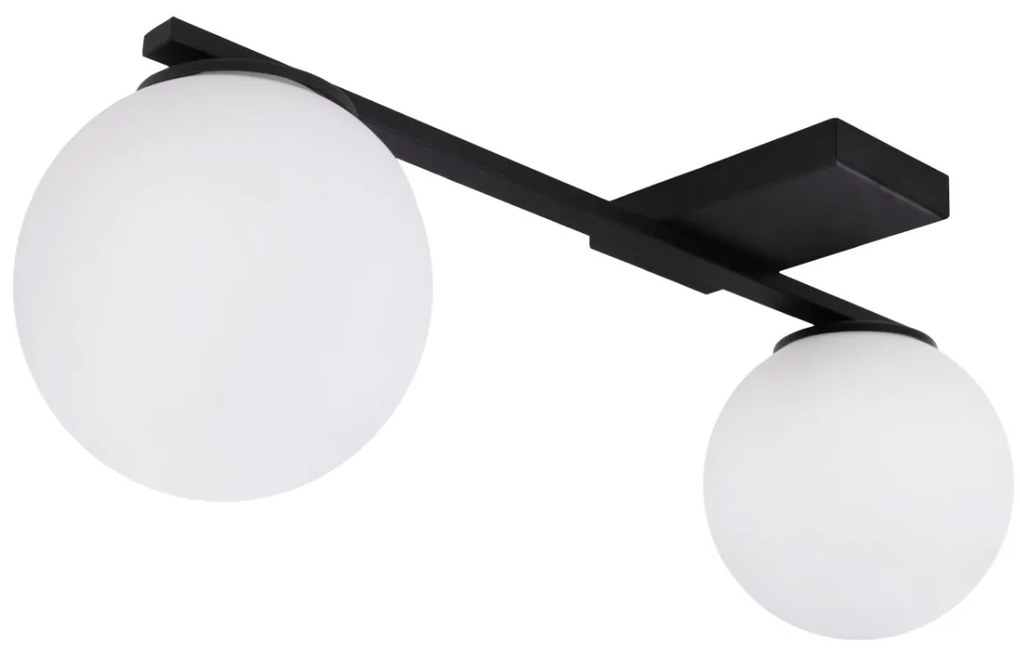 Stropné svietidlo Florence, 2x biele sklenené tienidlo