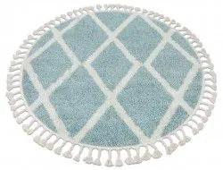 styldomova Modrý shaggy koberec Berber Troik A0010 kruh