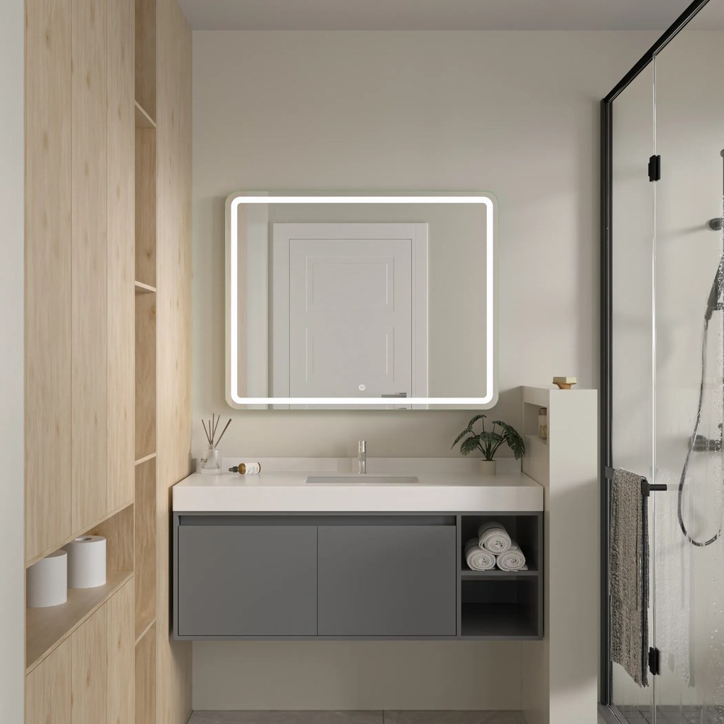 Erga Isabella, LED zrkadlo 100x80cm, 2760 lm, 6500K, predné/zadné osvetlenie, ERG-V01-129-1080-00