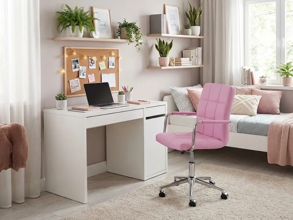 Kancelárske kreslo Q-022 z eko kože, ružové